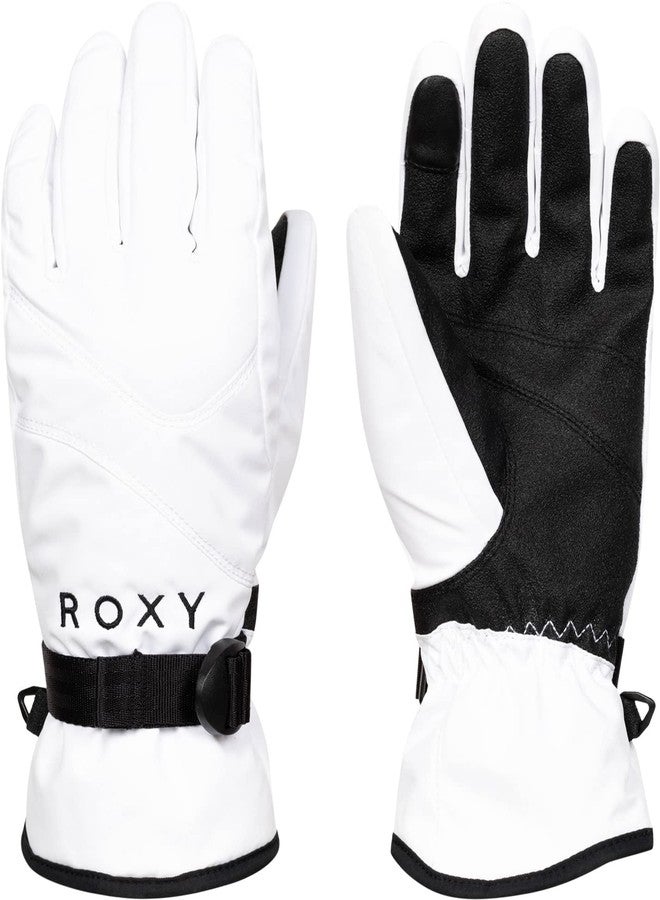 Roxy Women's Jetty Solid Insulated Snowboard Ski Gloves for Winter Sports - Bright White, X-Large - Image 1