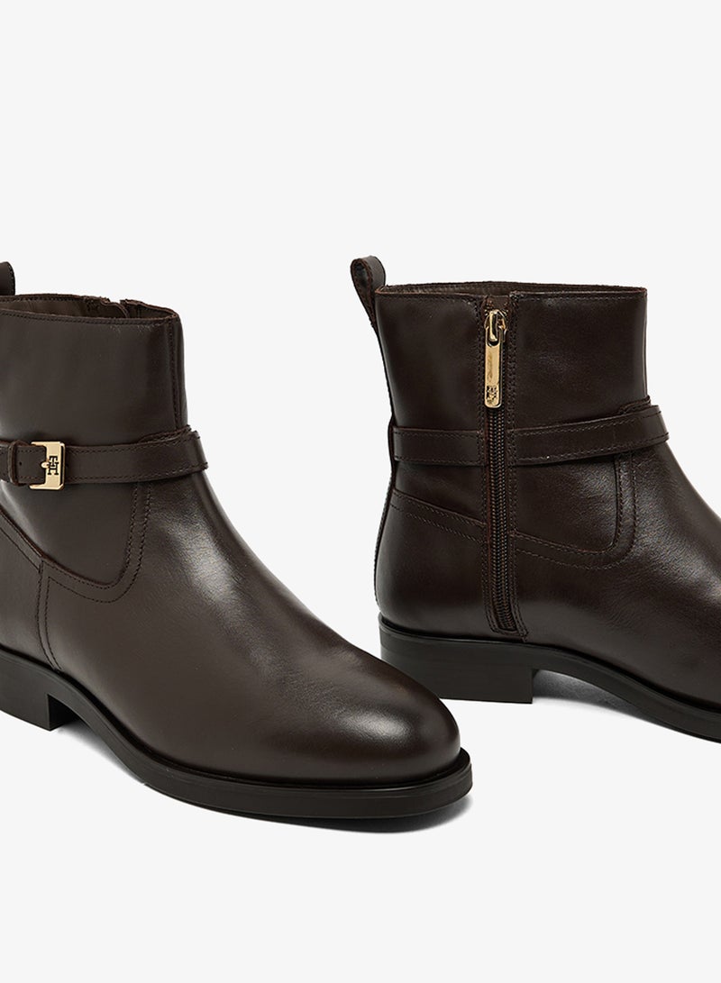 TOMMY HILFIGER Buckle Riding Leather Bootie - Image 5