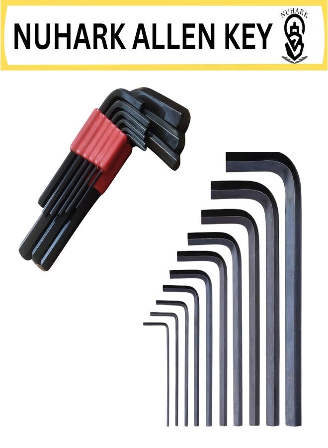 NUHARK Heavy Duty 9-Piece Hex Allen Key Set, Black Finish, Includes Metric Sizes for Precision Assembly, Durable Steel Construction for Long-Term Use in Automotive, DIY, and Industrial Applications - Image 5