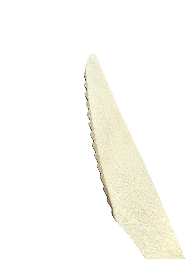 KingSeal 300 Count FSC Certified Disposable Wood Cutlery Knife  Biodegradable and Earth Friendly  6 Inch Length - 3 Packs x 100 Knives - Image 3