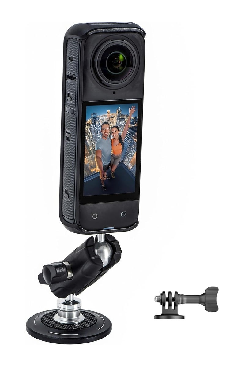 ستارت آر سي الحامل المغناطيسي لإنستا 360 X5، حامل مغناطيسي معدني للتوجيه المغناطيسي 360 حامل سيارة سريع 1/4 برغي لمحول إنستا 360 X5 X4 / لـ Gopro Hero 13 13 12 لـ DJI Action 5 Pro Pocket 3 / AKASO EK7000 Accessories - Image 1