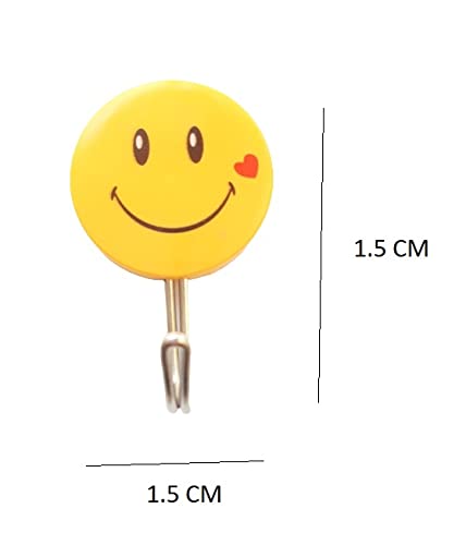 advancedestore Plastic Self Adhesive Smiley Face Wall Hooks, 2 kg Load Capacity (Pack of 20) - Image 2