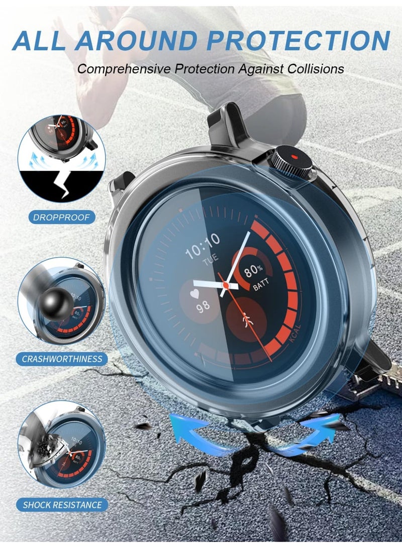 شيك فايب جراب لساعة CMF Watch 3 Pro، هيكل من البولي كربونات + زجاج مقسّى بتصميم متكامل، مقاوم للسقوط والخدش، عالي الدقة وشفاف، مدمج به غشاء زجاجي مقسّى 9H، بولي كربونات صلب، سهل التركيب، غطاء لساعة CMF Watch 3 Pro، شفاف - Image 4