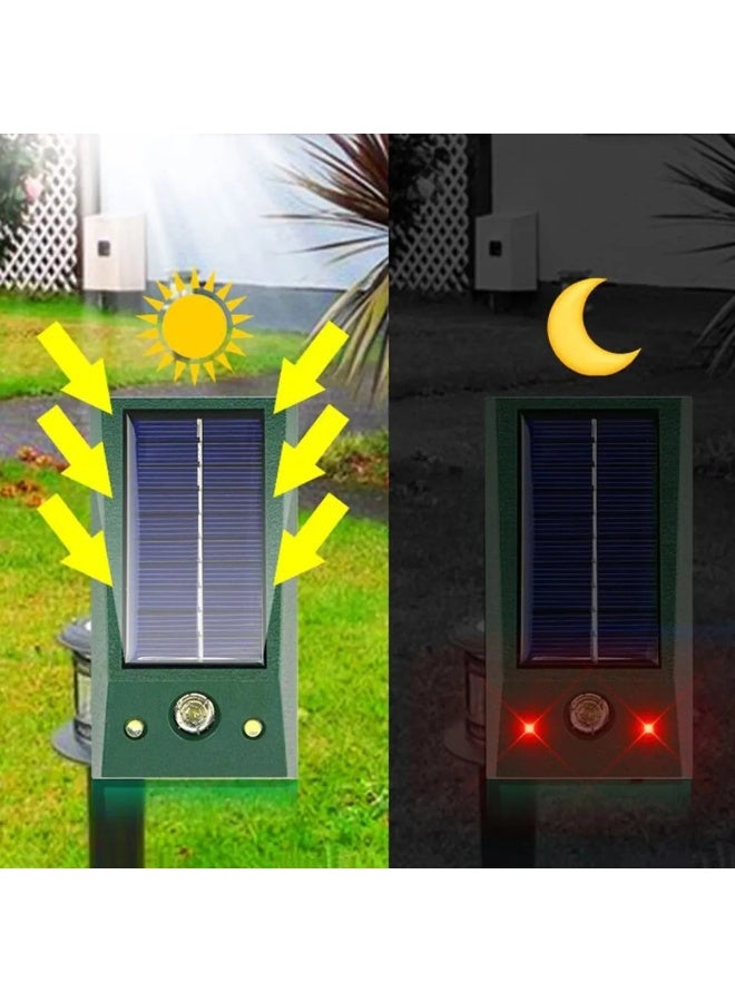 Solar Powered Ultrasonic Electronic Pest Repellent with LED Flashing Lights, IP58 Waterproof for Yard Control - Image 4