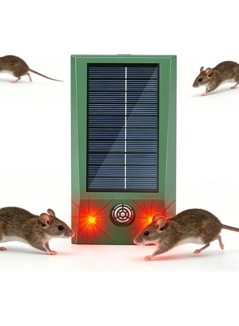 Solar Powered Ultrasonic Electronic Pest Repellent with LED Flashing Lights, IP58 Waterproof for Yard Control - Image 1