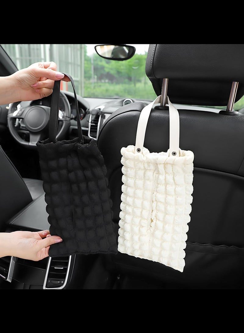 Car Tissue Holder, Hanging Auto Seat Back Headrest Napkin Bag Organizer, Car Interior Accessories, Multi-Use Tissue Dispenser for SUV Truck Van (Beige) - Image 5