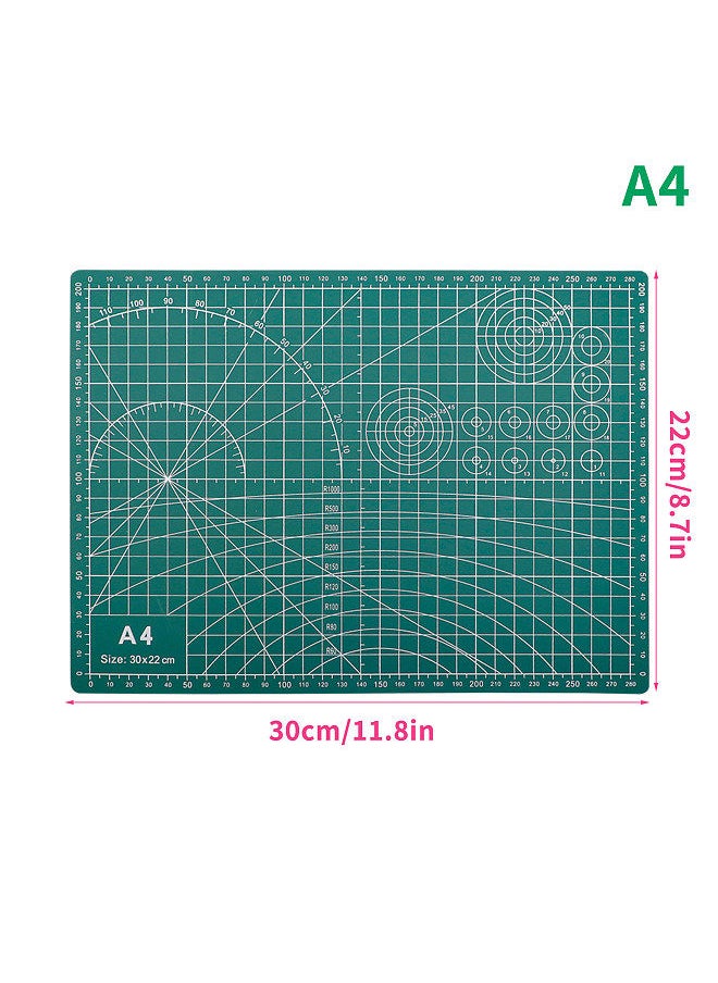 A4 Self Healing Cutting Mat Double-sided Non-slip PVC Cutting Board with Grid Lines Angles Design 3mm Thickness for Scrapbooking Art & Craft Projects