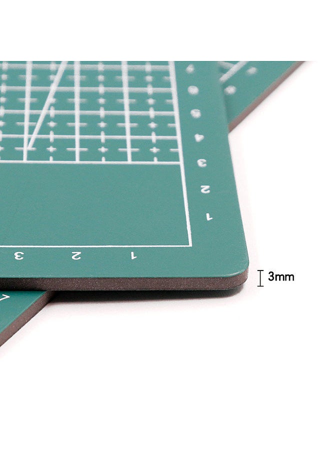 A4 Self Healing Cutting Mat Double-sided Non-slip PVC Cutting Board with Grid Lines Angles Design 3mm Thickness for Scrapbooking Art & Craft Projects