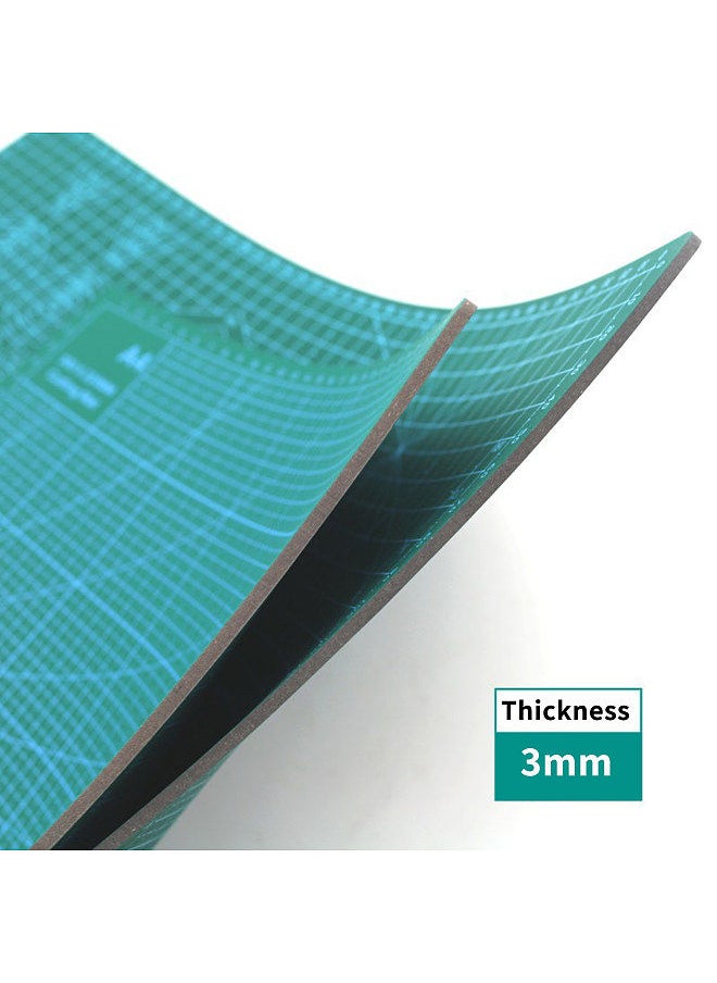A4 Self Healing Cutting Mat Double-sided Non-slip PVC Cutting Board with Grid Lines Angles Design 3mm Thickness for Scrapbooking Art & Craft Projects