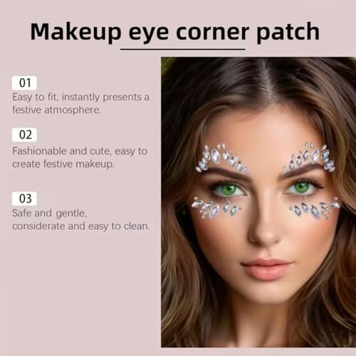 Vihaanta Face Stickers for Women, Face Glitter Stickers for Festival Makeup, Party, Social Media Content Creation, DIY Crafts and Nail Art, 4 Sheets - Image 3