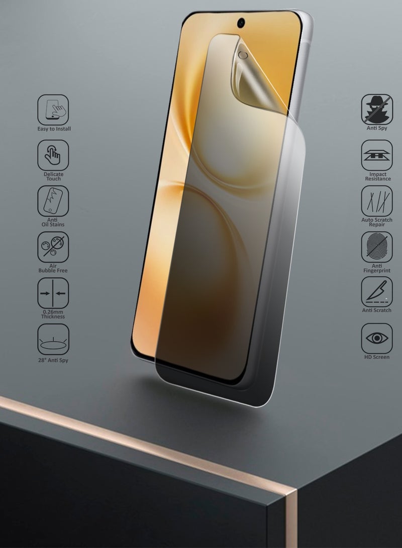 دبليو تيك فيلم حماية الشاشة الفاخر المضاد للتجسس / المضاد للخصوصية من هيدروجيل vivo X200 FE 5G 2025 - رفيع ومرن (MSHFMP) - شفاف - Image 2