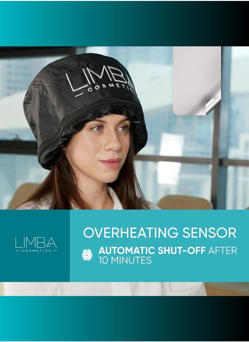 Limba Cosmetics Hair Steamer Head Spa Cap for Salon and Home Hair Care - Fast Heating, Adjustable Temperature and Enhanced Results,1st gen., Black Color  - Image 3