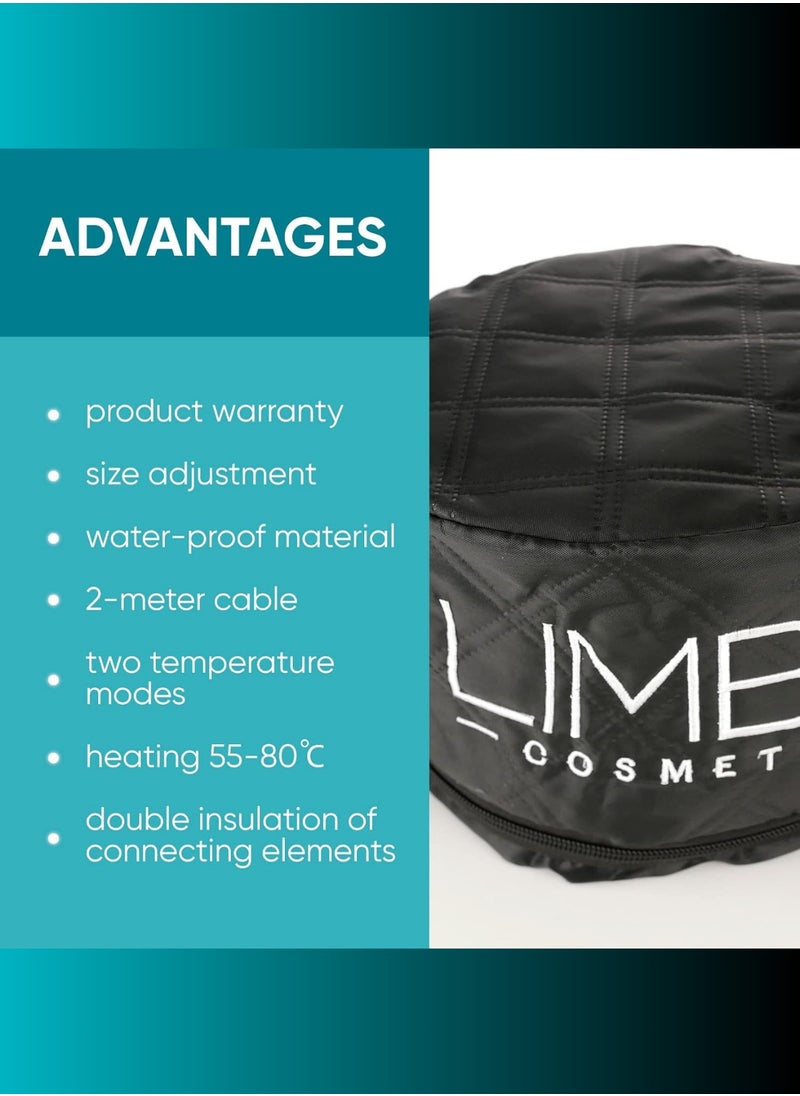 Limba Cosmetics Hair Steamer Head Spa Cap for Salon and Home Hair Care - Fast Heating, Adjustable Temperature and Enhanced Results,1st gen., Black Color  - Image 5