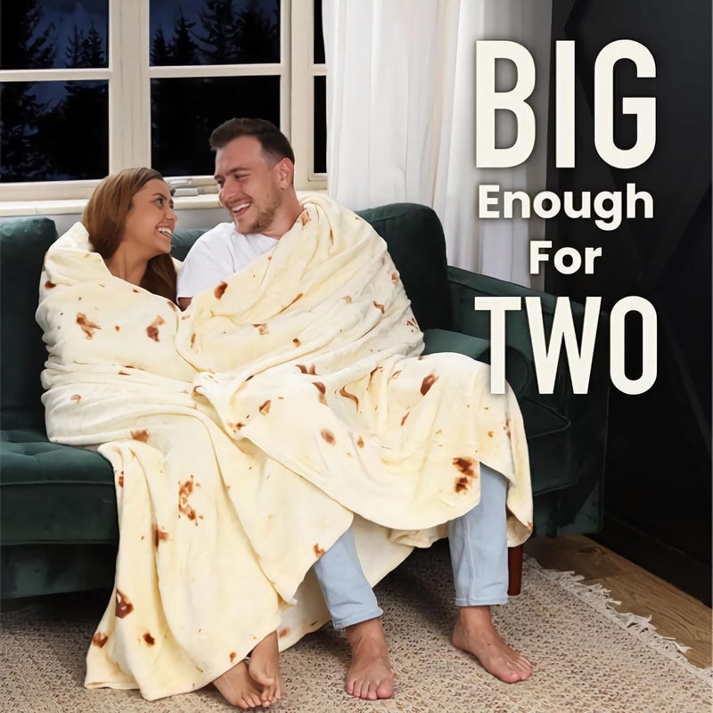 Acteb 74in Burrito Tortilla Blanket White Elephant Gifts for Adults Useful Throw Blankets Women Men Party Cool Stuff Novelty Gag Soft Fleece Wrap - Image 5