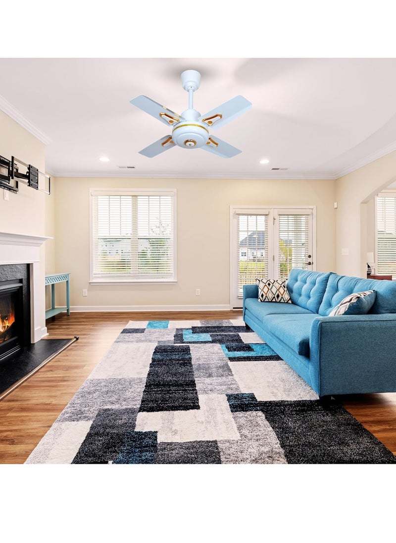 MODI Ceiling Fans 60cm White with gold Indoor Ceiling Fan White Finish With Reversible White/White Washed Pine Blades  - Image 2