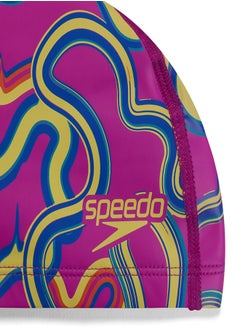 speedo Junior Printed Pace Swimming Cap Pink  - Image 4