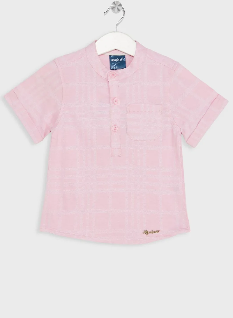 Nauti Nati For Namshi Nauti Nati Boys Pink Standard Opaque Casual Shirt