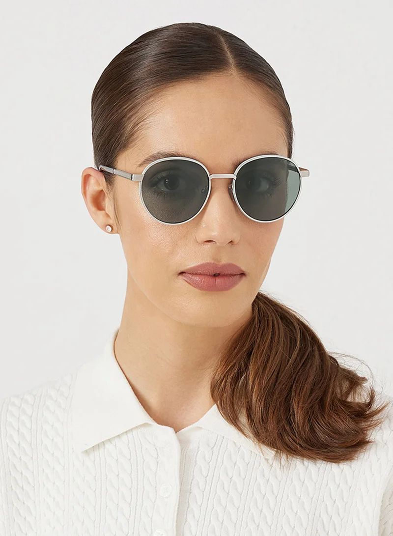 Blackout Vernis,Women Sunglasses, Round Sunglasses, UV Protection: UV400 (Silver,Grey)