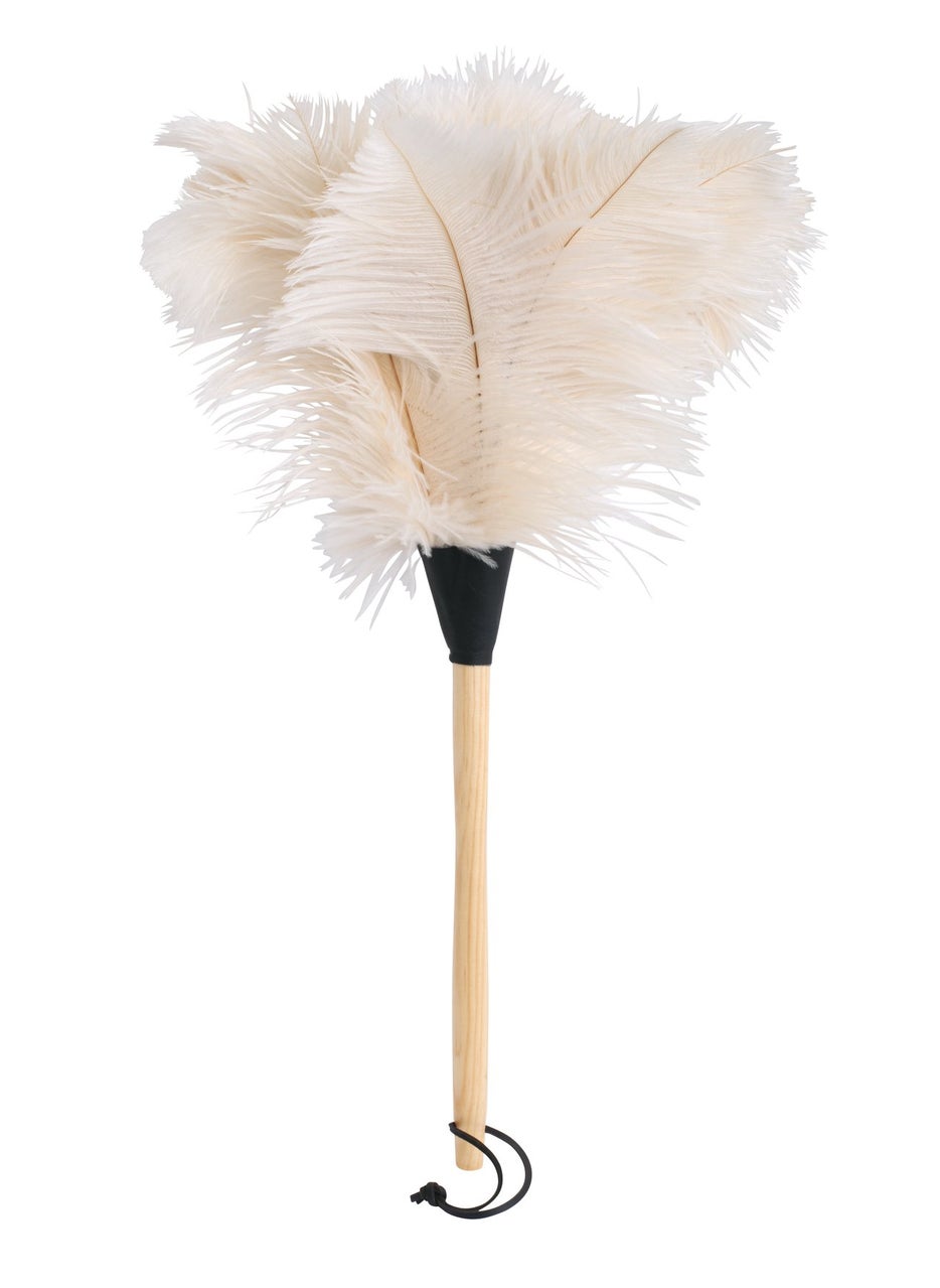 REDECKER Redecker Ostrich Feather Duster with Varnished Wooden Handle White 1934Inches Set of 2 