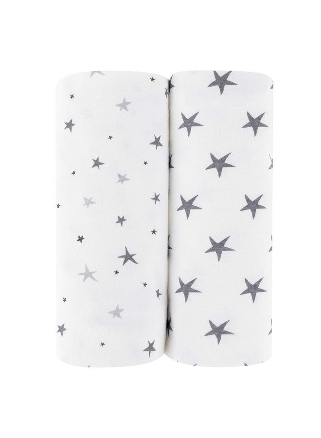 Ely's & Co. Ely’s & Co. Patent Pending Waterproof Changing Pad Cover|Cradle Sheet 2-Pack Set for Baby Boy - 100% Cotton, Jersey Knit Cotton Sheets with Waterproof Lining - Grey Stars - Image 5