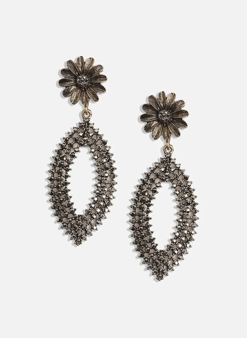 SOHI Intricate Daisy Eye Artificial Drop Earring Jewellery
