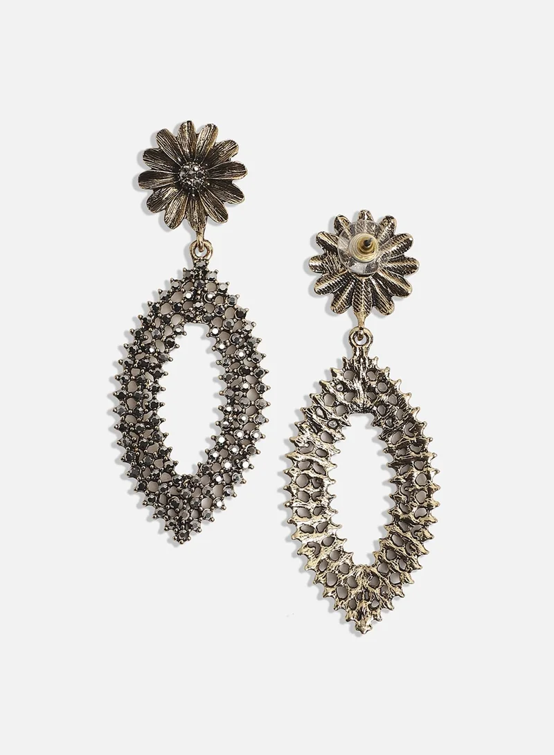 SOHI Intricate Daisy Eye Artificial Drop Earring Jewellery