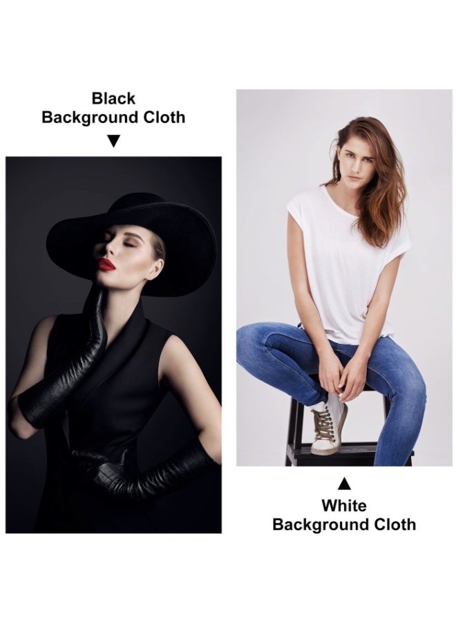 بولوز 78.7Inch*78.7Inch Black Polyester  Backdrop Background for Photography Photo Booth Backdrop for Photoshoot Background Screen Video Recording Parties Curtain - Image 5