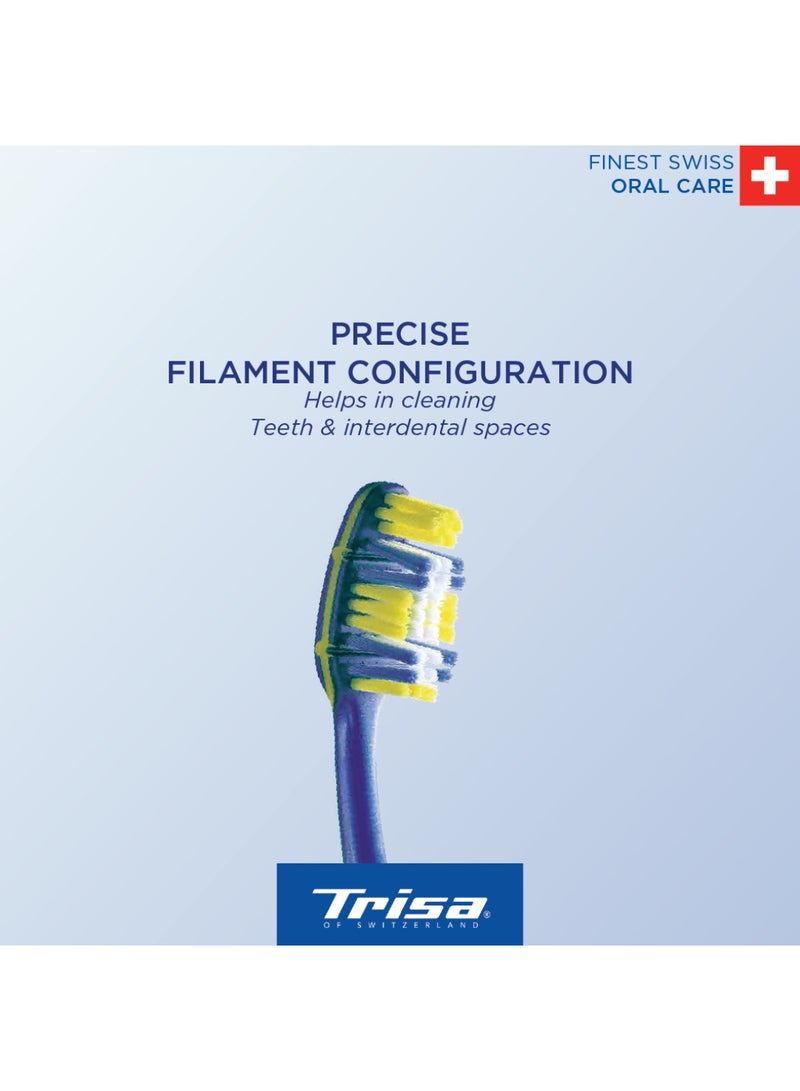 Trisa Flexible Head Soft Adult Toothbrush with Ergonomic Handle and Tongue Cleaner - Assorted Colors - Image 4