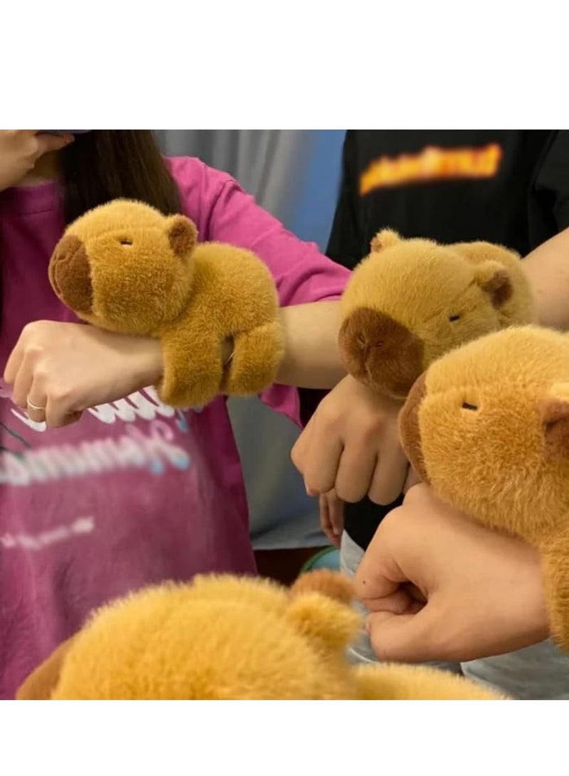 KASTWAVE Capybara Plush Toy,Stuffed Animals Slap Bracelet,Plush Animal Wristband,Capybara Doll Gift for Boys and Girls,Capybara Slap Rings,Cute Capybara Stuffed Toy, Home Decoration (2Pcs)  - Image 2