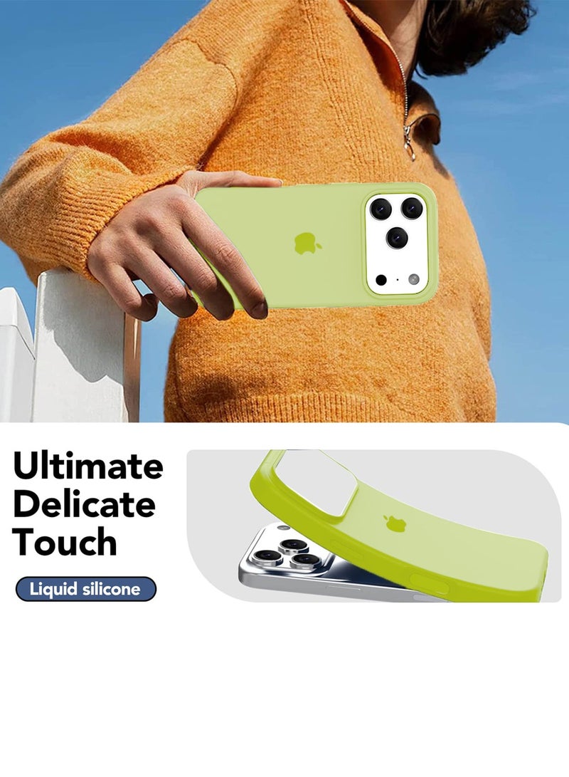 دبليو تيك غطاء واقٍ عالي الجودة من السيليكون السائل لهاتف آبل آيفون 17 برو ماكس 5G 2025 (MCRPSN) - أصفر نيون - Image 2