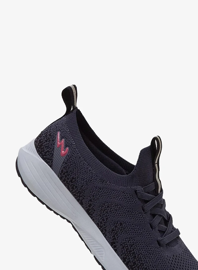 CAMPUS D.Gry/Blk Women’s Grey Comfort Sneakers – Stylish Knit Pattern Shoes with Pop of Pink Accent for Women | Best Price UAE