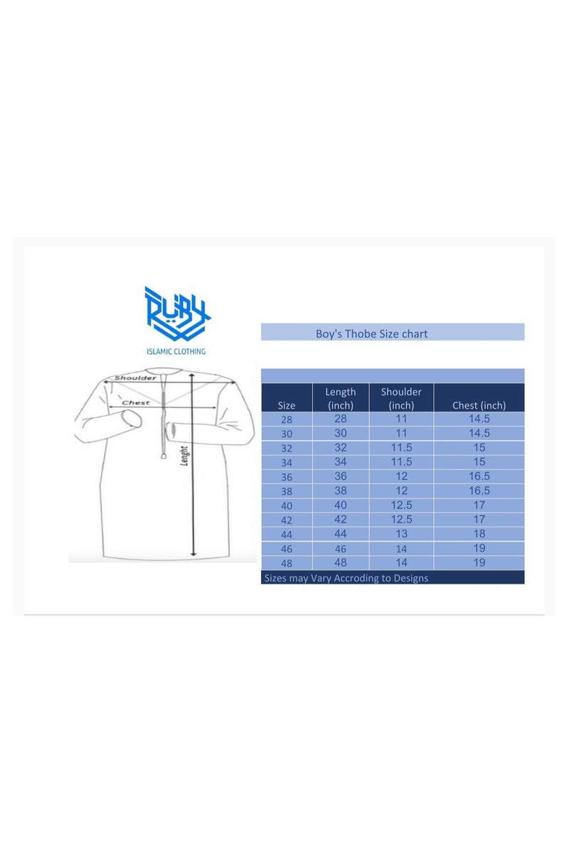روبي للملابس الإسلامية ثوب مصمم للأطفال l كندورة l جبة l - أنيق ومريح فاخر - Image 3