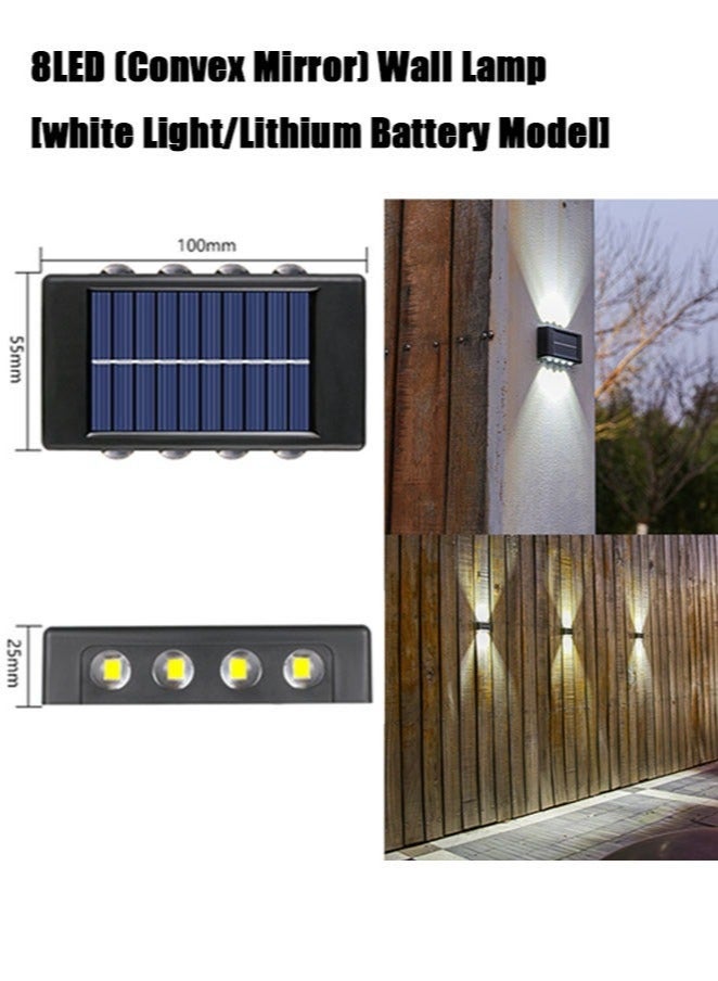 ماغيدا 2 عبوة من 8 حبات مصباح تعمل بالطاقة الشمسية لأعلى ولأسفل مصابيح حائط خارجية - ضوء صغير يعمل بالطاقة الشمسية مقاوم للماء بضوء أبيض مصابيح حائطية للشرفة والمنزل والفناء والمسار وديكور الدرج (عبوة من 2 ضوء أبيض) - Image 3