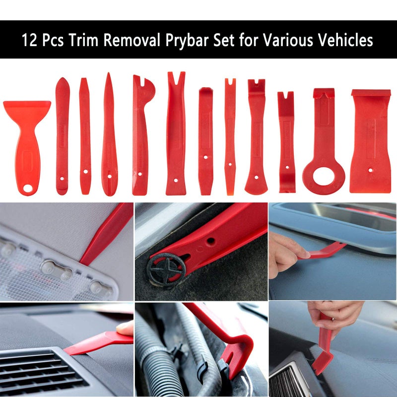 Uolor 268 Pcs Trim Removal Tool Kit, Car Pry Tool Kit Door Panel/Radio/Stereo/Terminal Removal Tool Set, Auto Clip Pliers Fastener Remover Panel Removal Tool Kit, Pry Tool Set with Storage Bag - Image 2