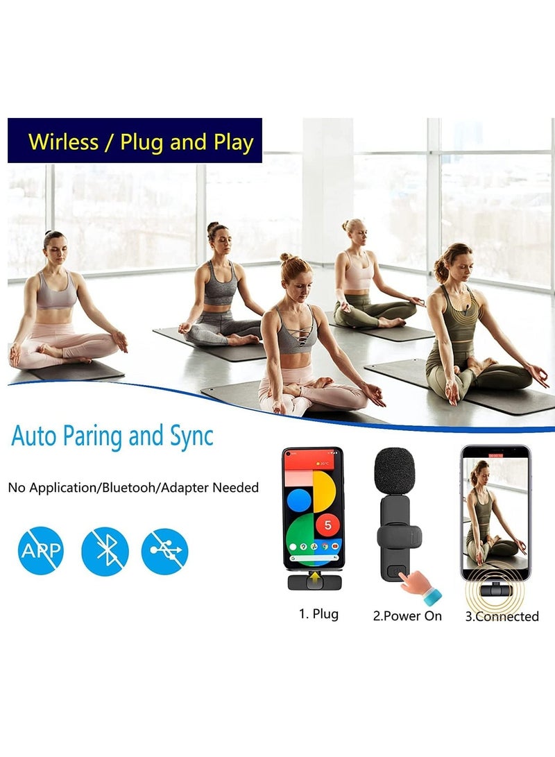 ELTRAZONE Professional Wireless Lavalier Lapel Microphone for Android Phone - Cordless Omnidirectional Condenser Recording Mic for Interview Video Podcast Vlog YouTube - Image 2