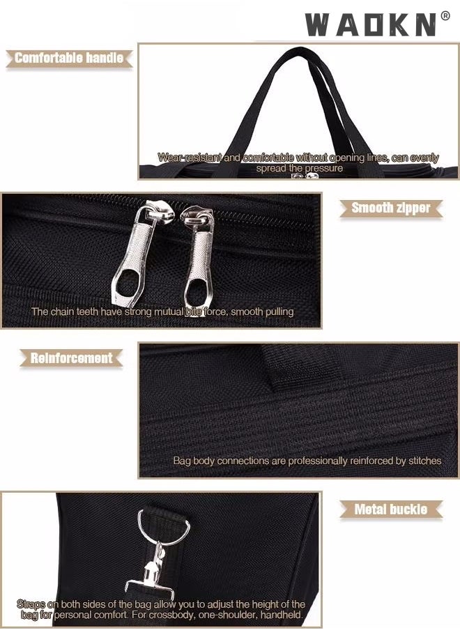WAOKN - Unisex Travel Duffel Bag Large Capacity Lightweight Wear-resistant Oxford Fabric Multipurpose Foldable Luggage Handbag Fitness Sports Training Trip Capacity Fitness Bag Outdoor Yoga Handbag Black - Image 1
