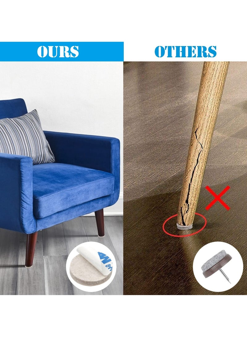 sokany 90PCS Furniture Pads Floor Protectors, Self Adhesive Felt Chair Leg Protectors 25mm,5mm Thick Anti Scratch Felt Pads Furniture Feet Pads for Chair, Table, Wardrobe, Sofa (Grey) - Image 5