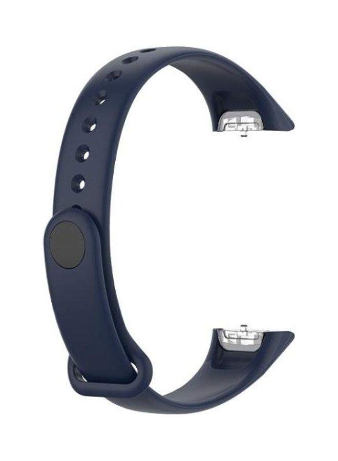 NIBEMINENT Silicone Glossy Nail Button Replacement Strap Watchband For Samsung Galaxy Fit SM-R370 Dark Blue - Image 1