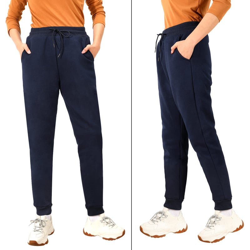 BOARDFEB Winter Warm Fleece Sweatpants Athletic Sherpa Lined Joggers Pants Track Pants for Women Men Black - Image 3
