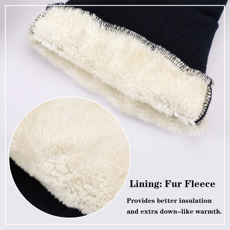 BOARDFEB Winter Warm Fleece Sweatpants Athletic Sherpa Lined Joggers Pants Track Pants for Women Men Black - Image 4