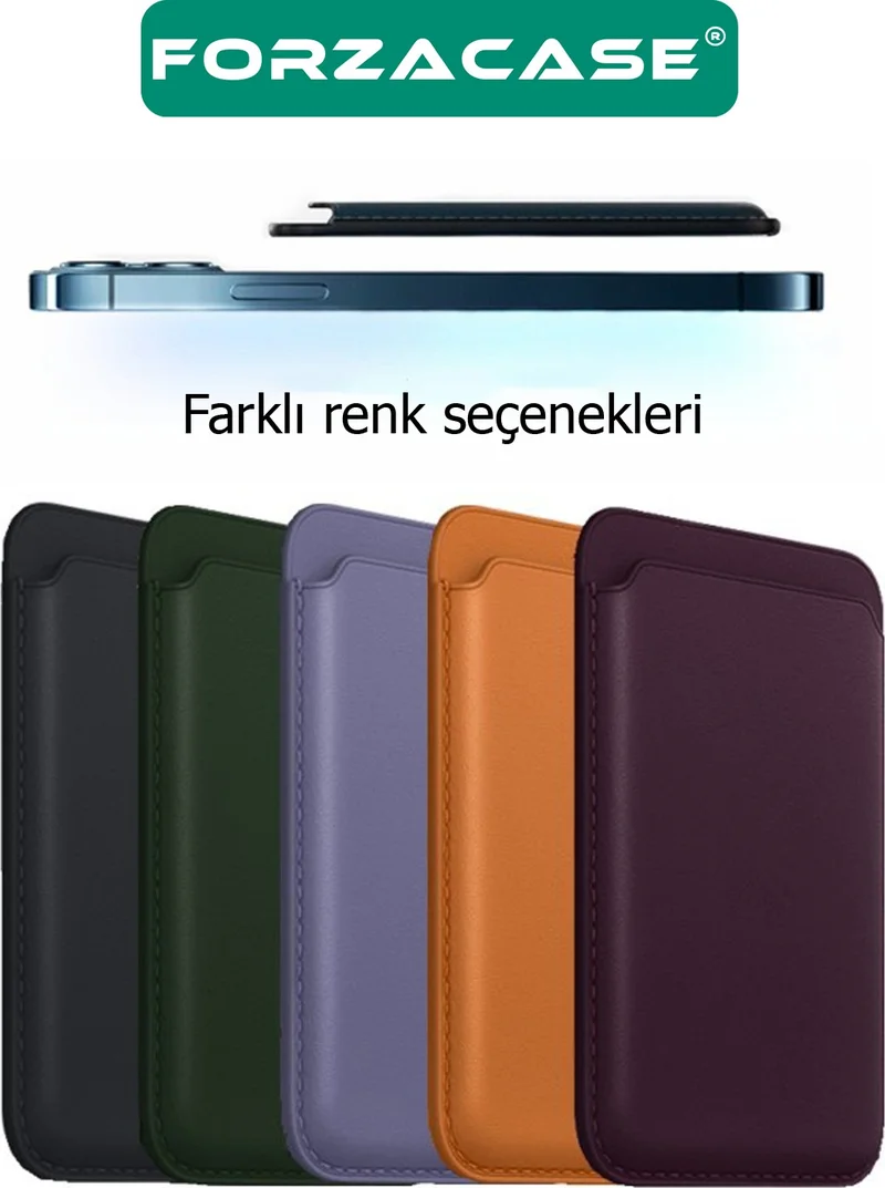 فورزاكاس Magnetic Leather Wallet Card Holder with Magsafe Compatible with iPhone All Models - FC098