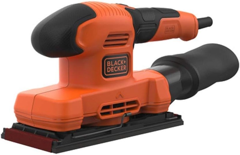 BLACK+DECKER 150W 11,000 Rpm Electric 1/3 Sheet Finishing Sander With Sanding Sheet And Dust Collector, Orange/Black - Bew220-Gb, - Image 1