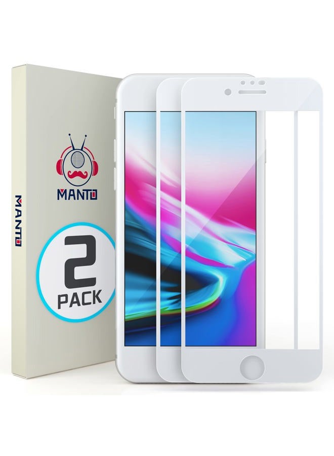 Manto Manto iPhone 7 8 6S 6 Screen Protector, Full Coverage Tempered Glass Screen Protector Film Edge to Edge Protection Compatible with iPhone 7, iPhone 8, iPhone 6S, iPhone 6, 4.7 Inch, White - Image 1