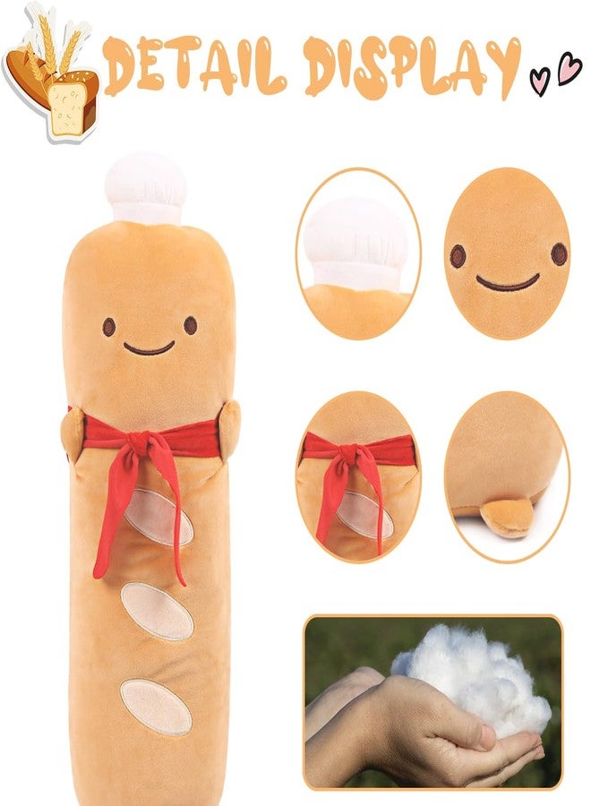 ARELUX Funny 17.7in Toast Baguette Pillow,French Baguette Shape Plush Hugging Pillow with Red Scarf,Soft Toast Food Sofa Cushion for Home Decor,Plush Toy for Friends Family Birthday - Image 4