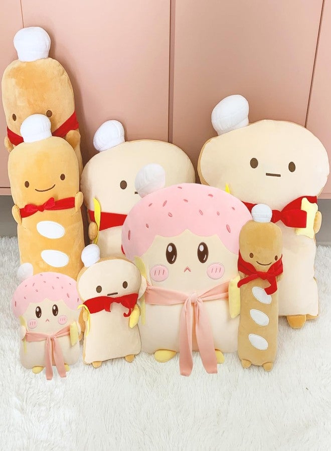 ARELUX Funny 17.7in Toast Baguette Pillow,French Baguette Shape Plush Hugging Pillow with Red Scarf,Soft Toast Food Sofa Cushion for Home Decor,Plush Toy for Friends Family Birthday - Image 3