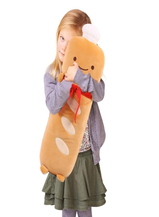 ARELUX Funny 17.7in Toast Baguette Pillow,French Baguette Shape Plush Hugging Pillow with Red Scarf,Soft Toast Food Sofa Cushion for Home Decor,Plush Toy for Friends Family Birthday - Image 2