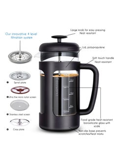 Bolivia's French Press 1000ml Coffee Tea Maker with Borosilicate Glass,Non-slip Soft Grip Handle  - Image 3