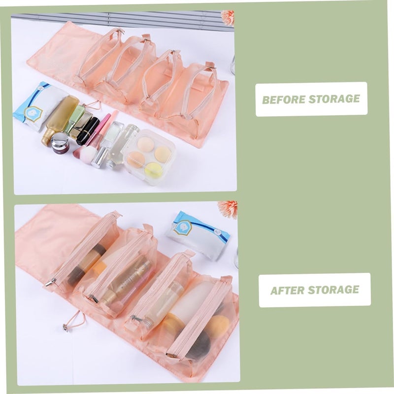 Sohansh Sohansh Makeup Cosmetic Storage Case Hair Beauty First Aid Kits Organizer Bag with 4 Removable Hanging Roll Up Travel Toiletry Bag for Toiletries Vanity and Makeup Storage  - Image 4