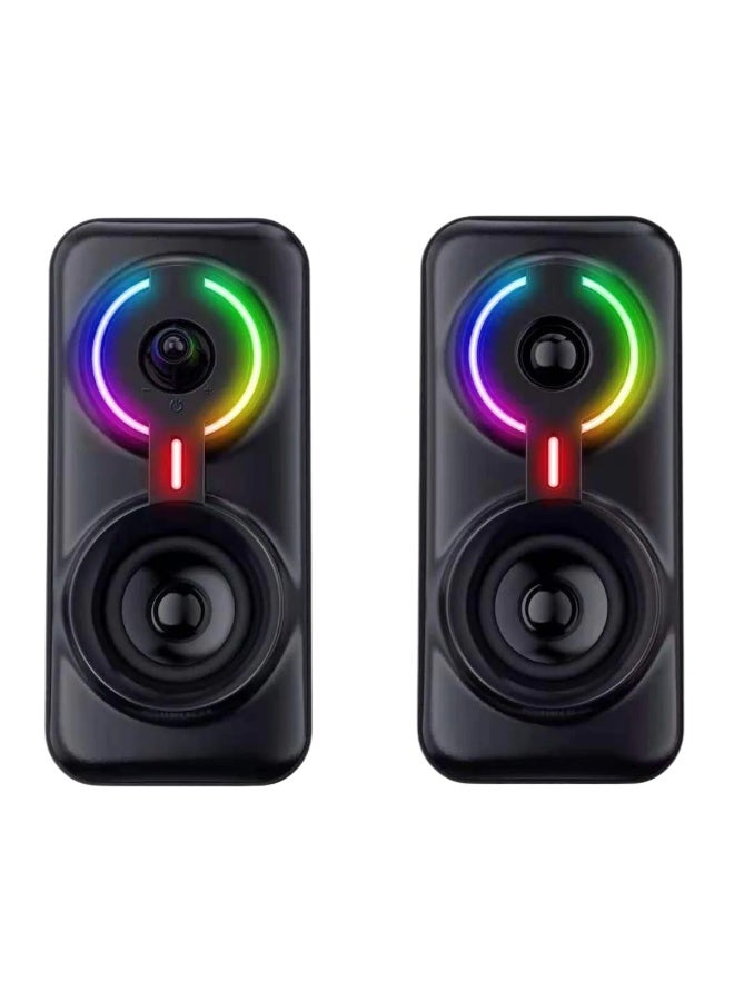 أونيكوما Wired/Wireless Bluetooth RGB Light PC Speakers,LED Subwoofer Deep Bass Gaming Speakers Desktop,Computer,Notebook - Image 2