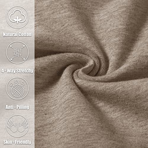 Pudolla Men's Cotton Yoga Sweatpants Athletic Lounge Pants Open Bottom Casual Jersey Pants for Men with Pockets (Khaki Large) - Image 4